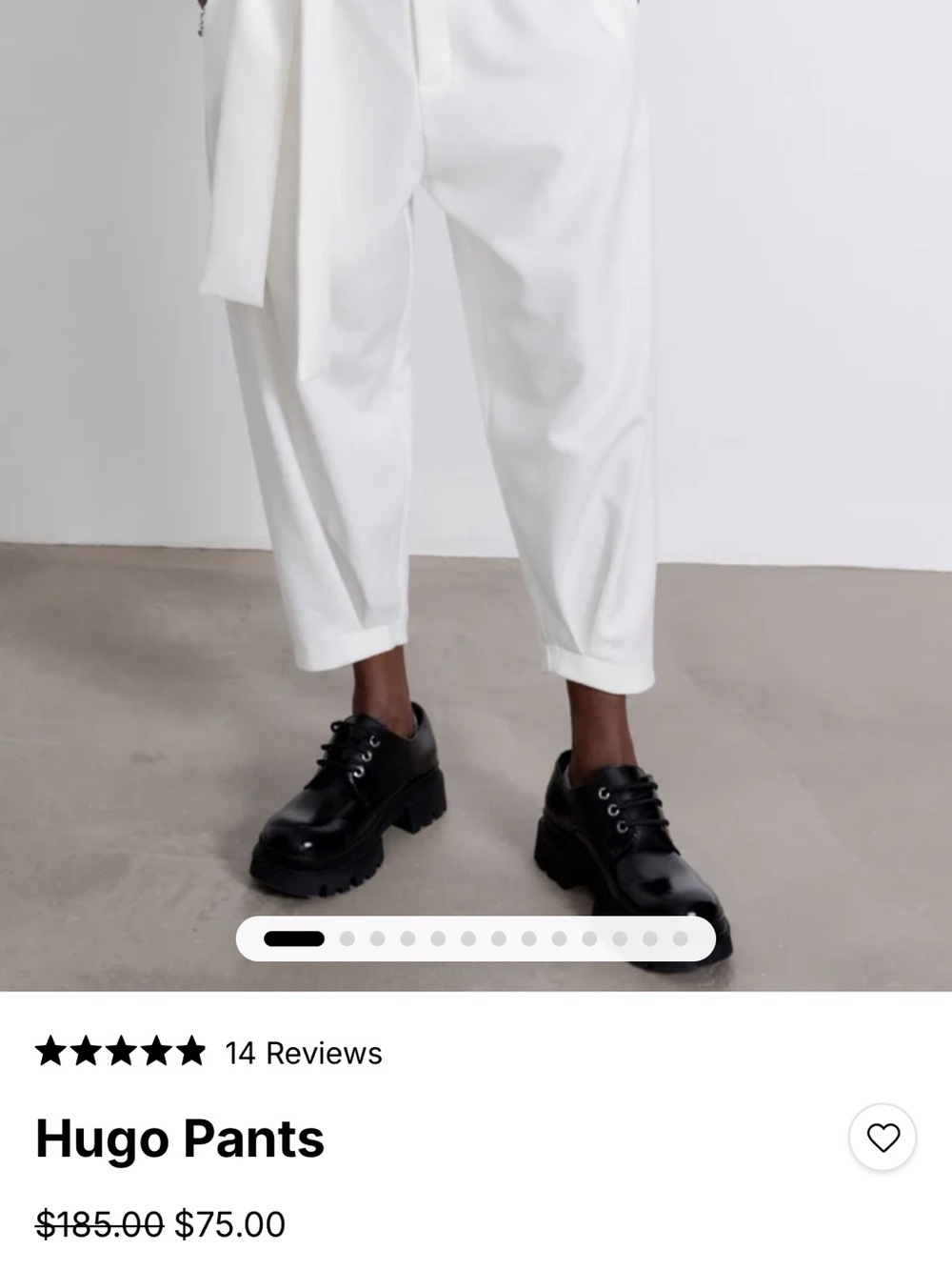 ORTTU White Elastic Waist Pants with Logo Tag - Picture 4 of 4